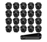 FKSWJZXD 20 pcs Radschraubenkappen für Cupra Ateca 2016-2025, Radschraubenabdeckungen mit Entfernungswerkzeug,A Black-17MM