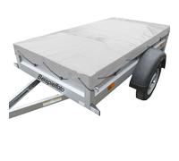 Flachplane passend für Saris Typ Pearl Farbe grau 500gr/m² PKW Anhänger Plane