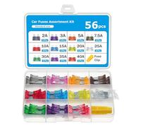 Flaconi 56PCS sicherungen kfz, Autosicherungen, Auto sicherungen set, 2A 3A 5A 7.5A 10A 15A 20A 25A 30A 35A 40A, 12V-24V Standard Auto Sicherungen, Geeignet für Autos, LKWs, SUVs, ATVs