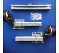 Flexi Achse Anhängerachse 1400 kg gebremst Verstellbar von 1300-2000 mm 5x112