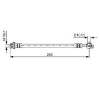 Bosch Bremsschlauch 1 987 481 435 – rechts Ø10,2 mm – für Nissan Qashqai