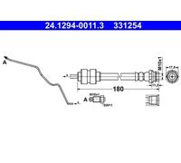 Flexibler Bremsschlauch 24.1294-0011.3 ATE für FORD MONDEO IV Turnier MONDEO IV