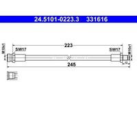 Flexibler Bremsschlauch 24.5101-0223.3 ATE für MITSUBISHI ASX LANCER VIII