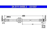 Flexibler Bremsschlauch 24.5111-0450.3 ATE für DACIA RENAULT