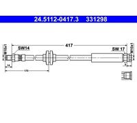 Flexibler Bremsschlauch 24.5112-0417.3 ATE für FIAT PEUGEOT CITROËN OPEL