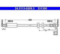 Flexibler Bremsschlauch 24.5113-0209.3 ATE für AUDI V8 100 C4 Stufenheck A6 C4