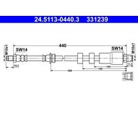 Flexibler Bremsschlauch 24.5113-0440.3 ATE für BMW 3 3 Touring 3 Coupe