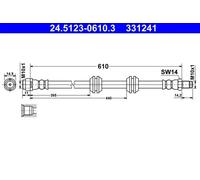 Flexibler Bremsschlauch 24.5123-0610.3 ATE für MERCEDES-BENZ M-KLASSE GL-KLASSE
