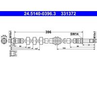 Flexibler Bremsschlauch 24.5140-0396.3 ATE für AUDI PORSCHE