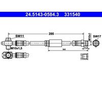 Flexibler Bremsschlauch 24.5143-0584.3 ATE für VW BEETLE BEETLE Cabriolet