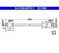 Flexibler Bremsschlauch 24.5169-0276.3 ATE für BMW X3 X4