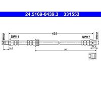 Flexibler Bremsschlauch 24.5169-0439.3 ATE für BMW X5 X6