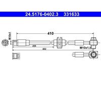 Flexibler Bremsschlauch 24.5176-0402.3 ATE für OPEL CHEVROLET