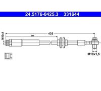 Flexibler Bremsschlauch 24.5176-0425.3 ATE für OPEL CORSA D CORSA E