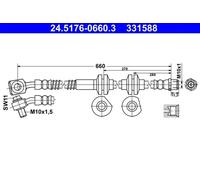 Flexibler Bremsschlauch 24.5176-0660.3 ATE für OPEL CASCADA