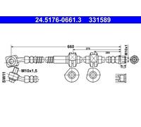 Flexibler Bremsschlauch 24.5176-0661.3 ATE für OPEL CASCADA