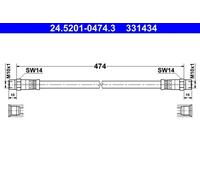 Flexibler Bremsschlauch 24.5201-0474.3 ATE für MERCEDES-BENZ T1 Bus T1 Kasten