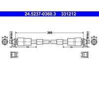 ATE Bremsschlauch 24.5237-0360.3 – flexibel – Vorderachse – passend für Audi & VW
