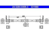 Flexibler Bremsschlauch 24.5284-0400.3 ATE für MITSUBISHI PAJERO II Canvas Top