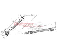 1x Bremsschlauch METZGER 4116217 passend für BMW