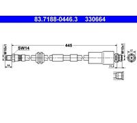 Flexibler Bremsschlauch 83.7188-0446.3 ATE für FORD JAGUAR