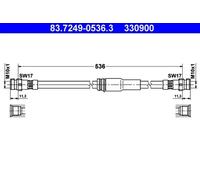 Flexibler Bremsschlauch 83.7249-0536.3 ATE für AUDI VW