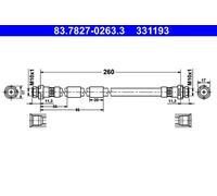Bremsschlauch ATE 83.7827-0263.3 für Ford Fiesta Ford B-Max