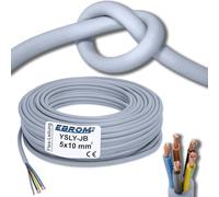 Flexibles YSLY-JB 5x10 mm² Verlegekabel grau für Wandladestation, E-Auto Ladebox Anschluss zur Ladestation, 5x10 mm2, auf den Meter genau, in 1 Meter Schritten - Ihre Länge: 19 Meter