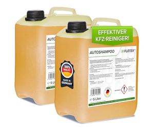 Flotex - Autoshampoo Konzentrat im praktischen 2x5L Kanister | Autoshampoo für Hochdruckreiniger | Autoreiniger für PKW, LKW, Wohnmobil und Motorrad