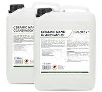 FLOTEX Ceramic NANO Glanz-Wachs 2 x 5 Liter | Sprühwachs fürs Auto mit Keramikversiegelung und Abperleffekt | Lackversiegelung & Glanz für Lack, Kunststoff, Glas und Gummi | Made in Germany