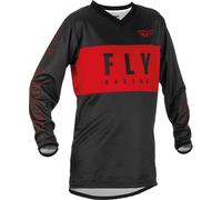 Fly Racing F-16 Jugend Motocross Jersey, schwarz-rot, Größe M