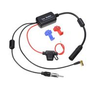 FM/AM DAB DAB+ Autoantenne Verstärker, 12V Autoradio Antennenverstärker, Auto Antenne Verstärker Splitter Receiver, Autoantenne Signalverstärker Booster, SMB auf DIN Adapter Stecker