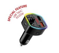 FM Bluetooth Transmitter Freisprechanlage für Kfz Zigarettenanzünder Autoradio mit USB-C und USB Schnellaufladefunktion QC3.0 und PD20W
