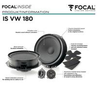 Focal kompatibel für Volkswagen VW, Seat, Skoda Fahrzeuge ISVW180 Inside 2-Wege Compo 18 cm Lautsprecher