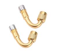 FOELANNE Reifenventilverlängerung, Extender Mehrfarbig 45 90 135 Grad gebogener Reifenschlauchadapter for Auto, Motorrad, LKW(2pcs Golden-45)