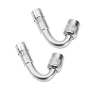 FOELANNE Reifenventilverlängerung, Extender Mehrfarbig 45 90 135 Grad gebogener Reifenschlauchadapter for Auto, Motorrad, LKW(2pcs Silver-45)