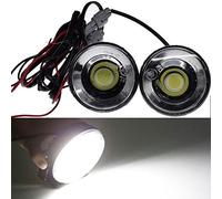 FOLGEMIR COB LED Tagfahrlicht rund, 12V / 24V Tagfahrleuchten, E8 Scheinwerfer, Nebelscheinwerfer, Weiß
