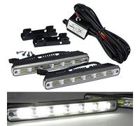 FOLGEMIR LED Tagfahrlicht, dimmbare Tagfahrleuchten, mehr als ECE R87, DC 12V, 6x COB, 12W, Weiß
