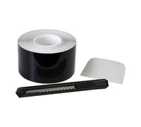 Foliatec Chrome Out Set Auto Zierleisten Folie Zierstreifen zum Folieren von Auto Chromleisten, schwarz glänzend, 15m x 5cm