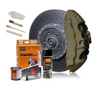 Foliatec Bremssattel Lack Set, Hitzebeständig, Komplettsatz für 4 Bremssättel, Combat Green Matt, 7-teiliges Set