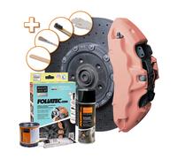 Foliatec Bremssattel Lack Set, Hitzebeständig, Komplettsatz für 4 Bremssättel, juicy peach, 7-teiliges Set