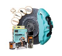 Foliatec Bremssattel Lack Set, Hitzebeständig, Komplettsatz für 4 Bremssättel, pepper mint, 7-teiliges Set