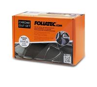 Foliatec Chrome Out Set Auto Zierleisten Folie Zierstreifen zum Folieren von Auto Chromleisten, schwarz glänzend, 15m x 5cm