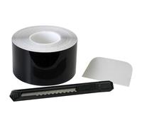 Foliatec Chrome Out Set Auto Zierleisten Folie Zierstreifen zum Folieren von Auto Chromleisten, schwarz glänzend, 15m x 5cm