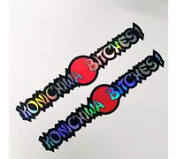 Folien-Zentrum - 2x Konichiwa Bitches Oilslick Schwarz 17,5 x 3,5 cm - hochwertiger Auto Tuning Aufkleber - OEM & JDM Auto Sticker - Lustige Autoaufkleber - Made in Germany