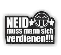 folien-zentrum - Neid muss man Sich verdienen 12x7,5cm - hochwertiger Aufkleber Auto Tuning - OEM & JDM Autosticker - Lustige Sprüche für Auto - Car Sticker - Autoaufkleber - Stickerbomb Folie - 285