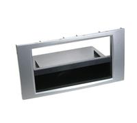 Ford Focus Fiesta Fusion KFZ Radioblende silber RubberTouch ISO Adapter Quadlock