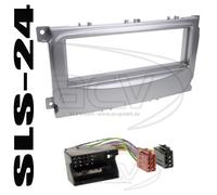 Ford Mondeo BA7 Focus C307 Galaxy WA6 Radio Blende silber + ISO Adapter Quadlock