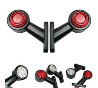 Formplas 2x 16 LED Anhänger Begrenzungsleuchten LED, 12V 24V, Links + Rechts, Weiß und Rot Farbe, Seitenleuchten für LKW PKW Anhänger ADAC, Anhänger Leuchten, LED Positionsleuchten
