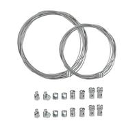 FortuneGlobe UNIVERSELL REPARATUR-SET - Motorrad Kupplungszug 2x2m (Durchmesser 2mm & 1,5mm) Bowdenzug mit 9 Saugern Gaszug für Karting, Kupplungszug & Seilset